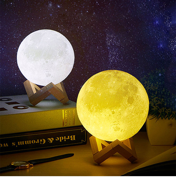 Lampe Lune 3D LED Rechargeable 16 Couleurs
