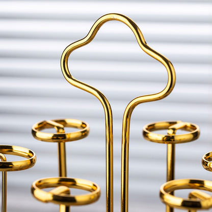 Porte-gobelet en verre rotatif avec plateau de rangement