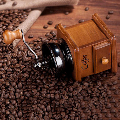 Moulin à Café Manuel en Bois - Tradition et Qualité Supérieure pour un Café Fraîchement Moulu