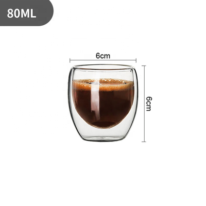 Ensemble de 6 Tasses à Café Expresso Double Paroi 80 ML