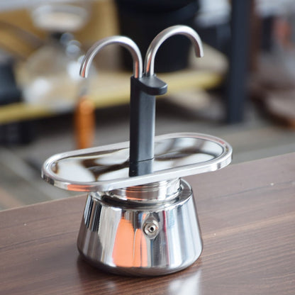 Cafetière Moka à Double Tête en Acier Inoxydable