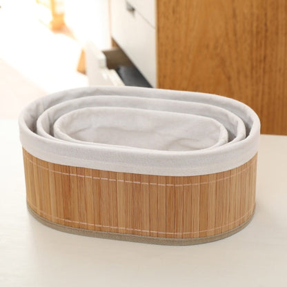 3 Paniers de Rangement Durables en Bambou
