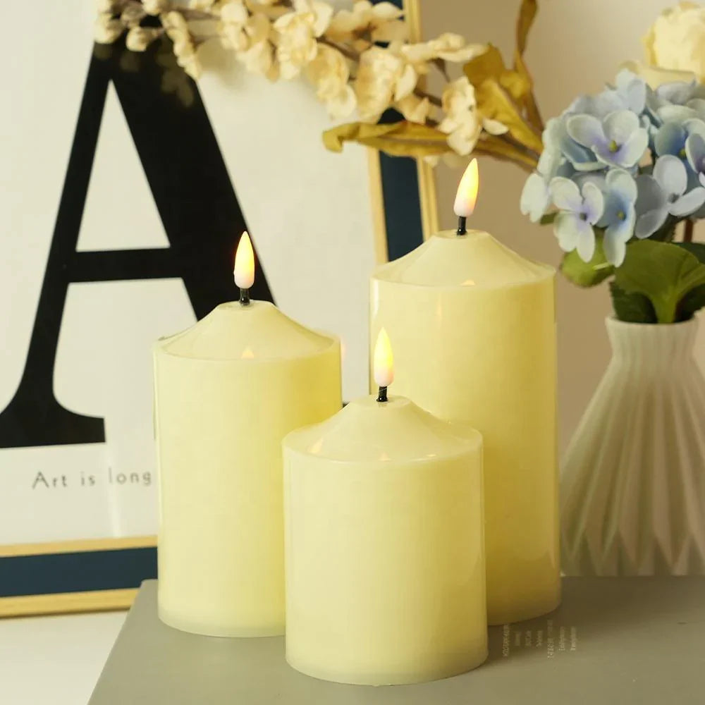 3 Bougies LED en Cire Véritable – Ambiance Chaleureuse & Sécurisée