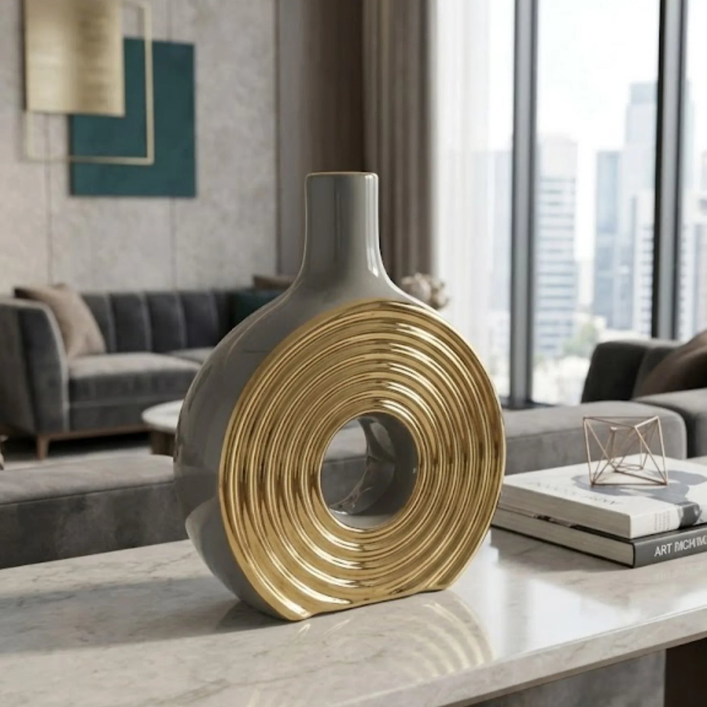 Vase Soliflore Sculpture Dorée