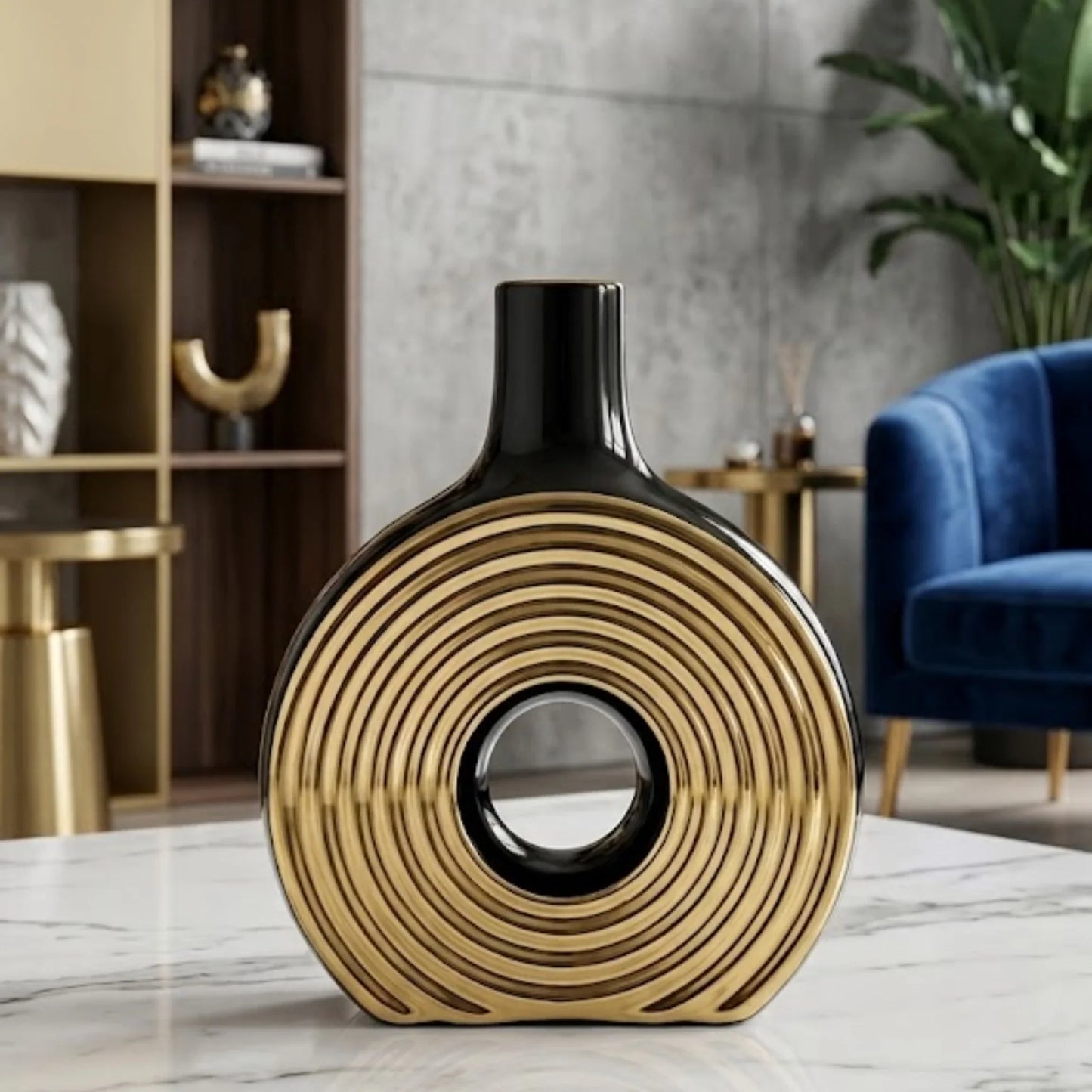 Vase Soliflore Sculpture Dorée