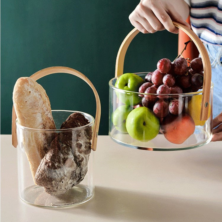 Panier à Fruits Transparent avec Poignée