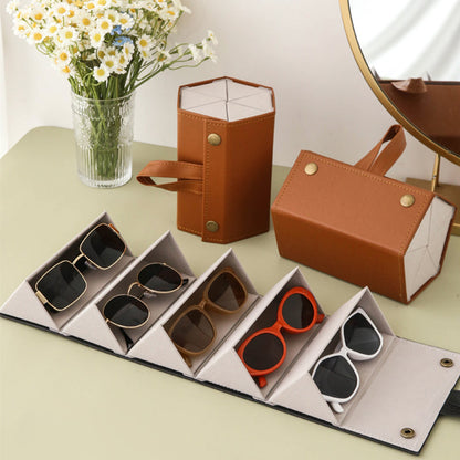 Boîte de Rangement en Cuir pour Lunettes