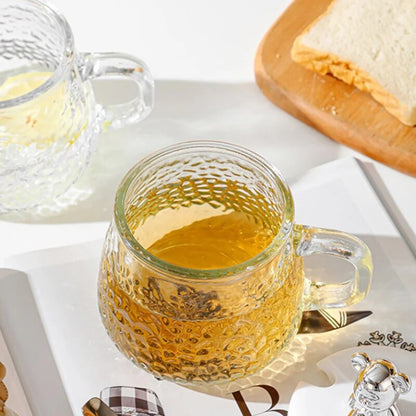 Tasse en verre ours créatif avec poignée