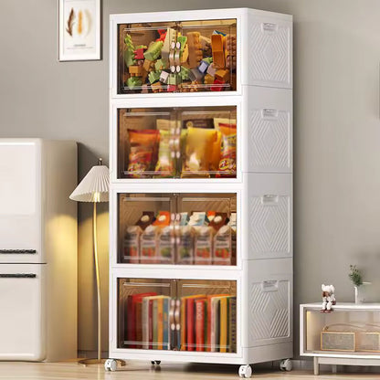 Boîte de Rangement Empilable avec Roues et Portes Visibles – Rangement Intelligent et Élégant