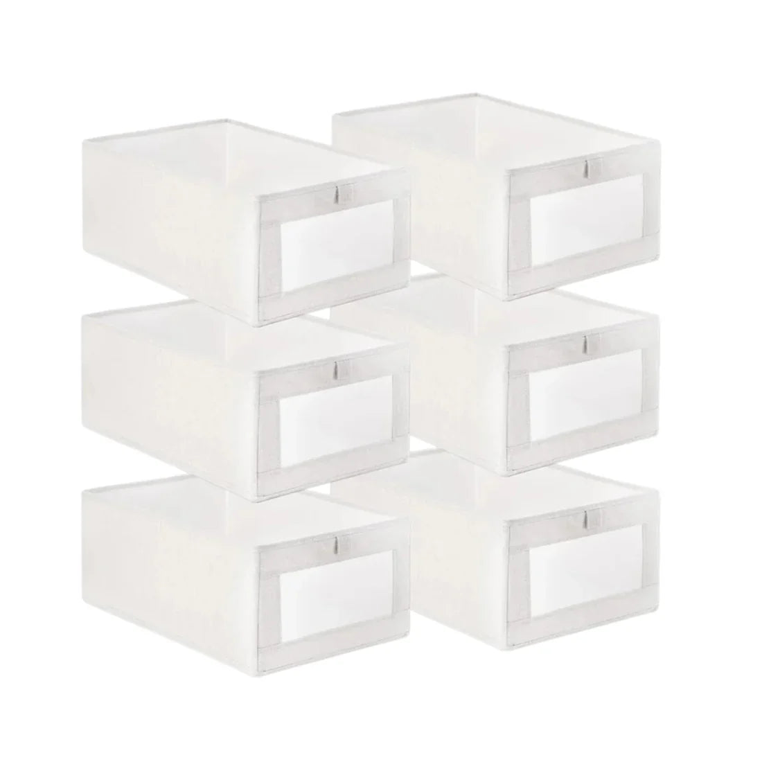 6 Boîtes de Rangement pour Placard & Dressing – Avec Poignées