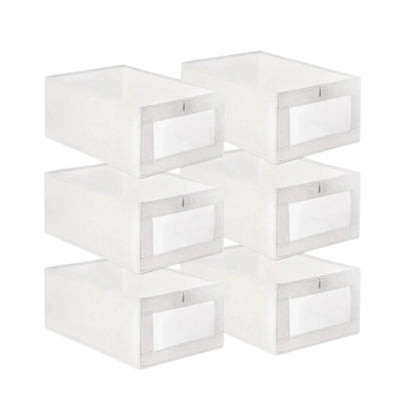 6 Boîtes de Rangement pour Placard & Dressing – Avec Poignées
