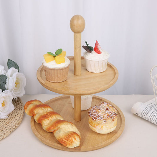 Présentoir à Gâteau en Bambou Naturel