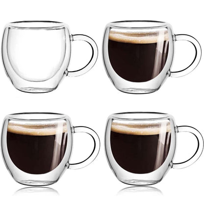 6 Tasse à Café Double Paroi 80 ml