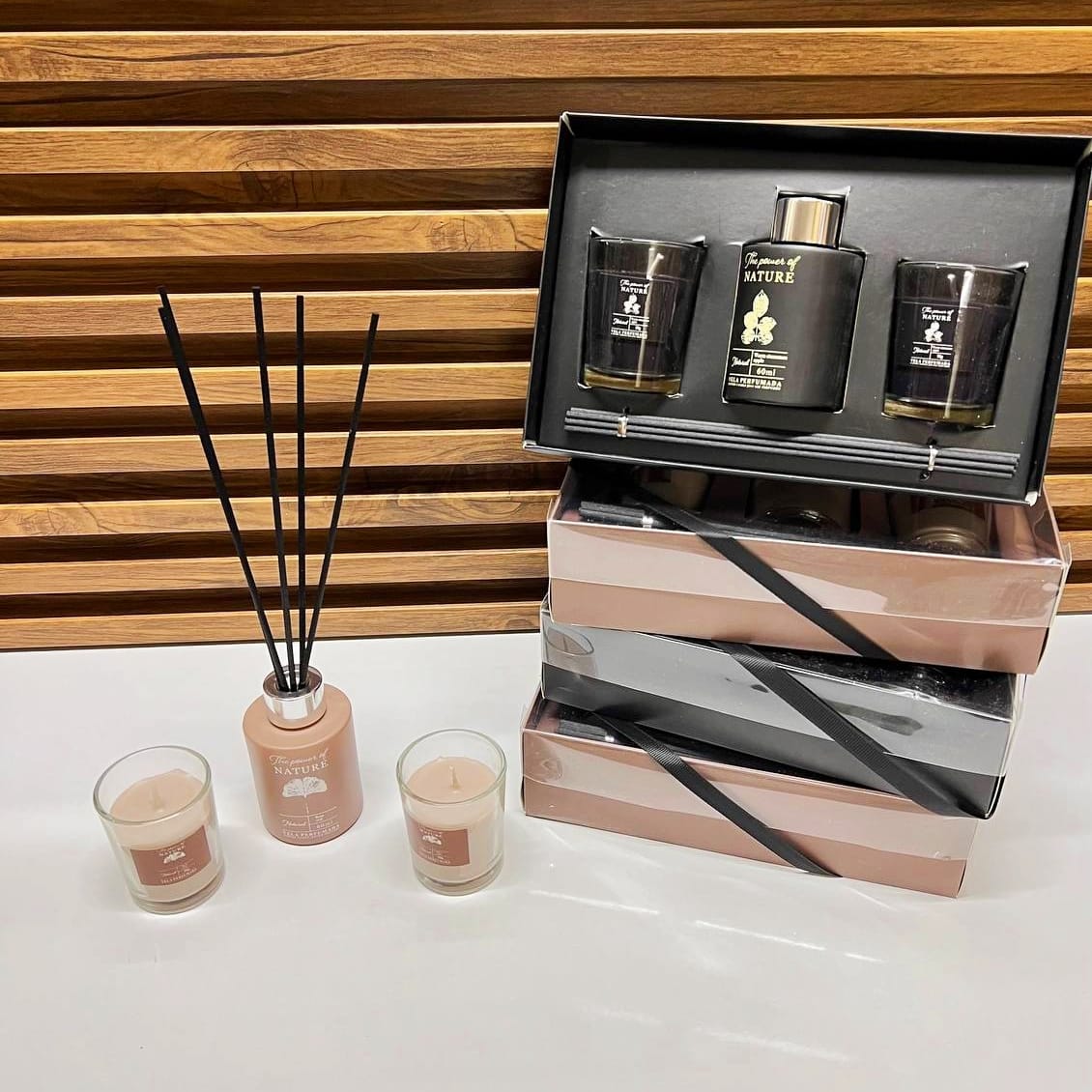 Coffret Luxe : Bougies et Diffuseur Senteur Élégante