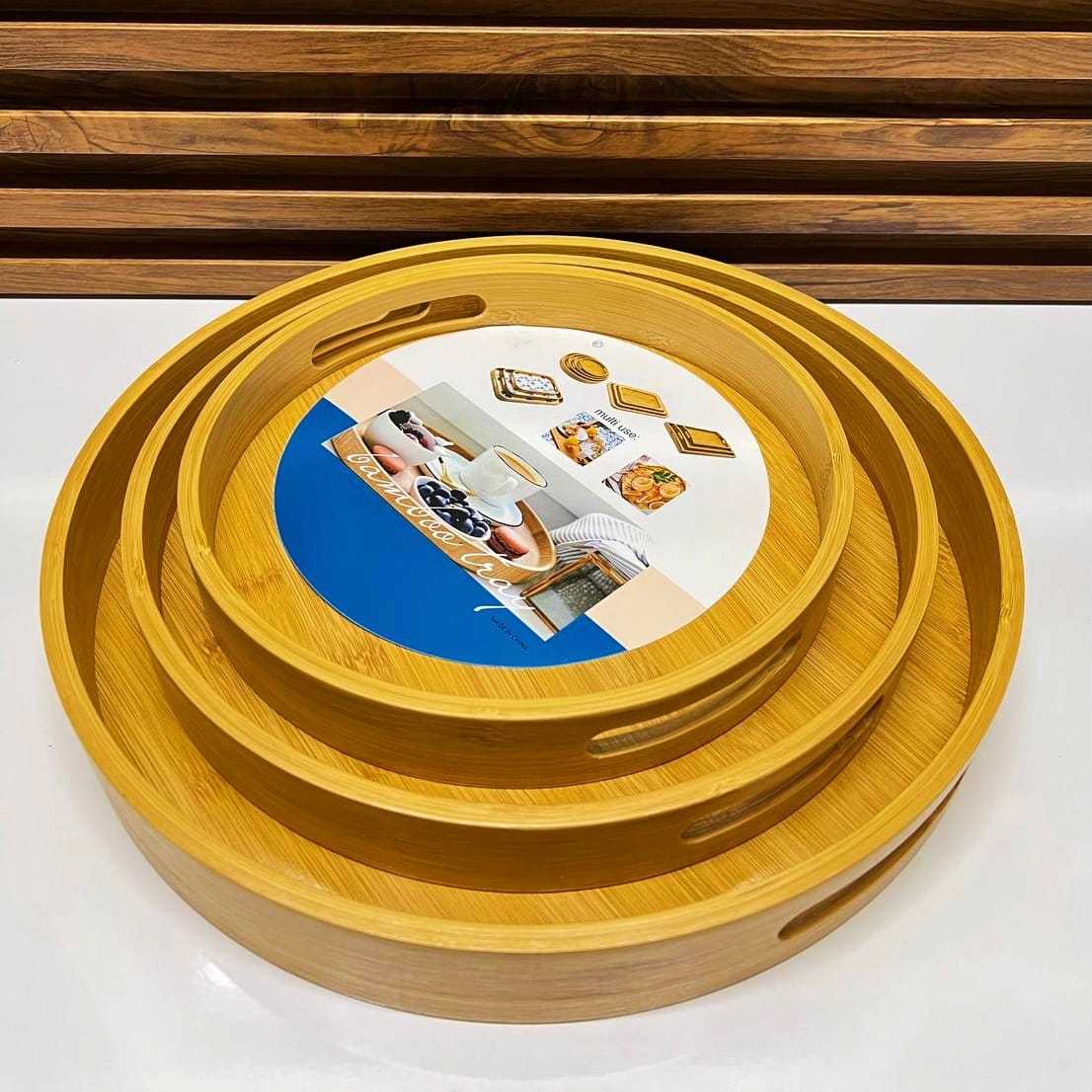 Ensemble de 3 Plateaux en Bois