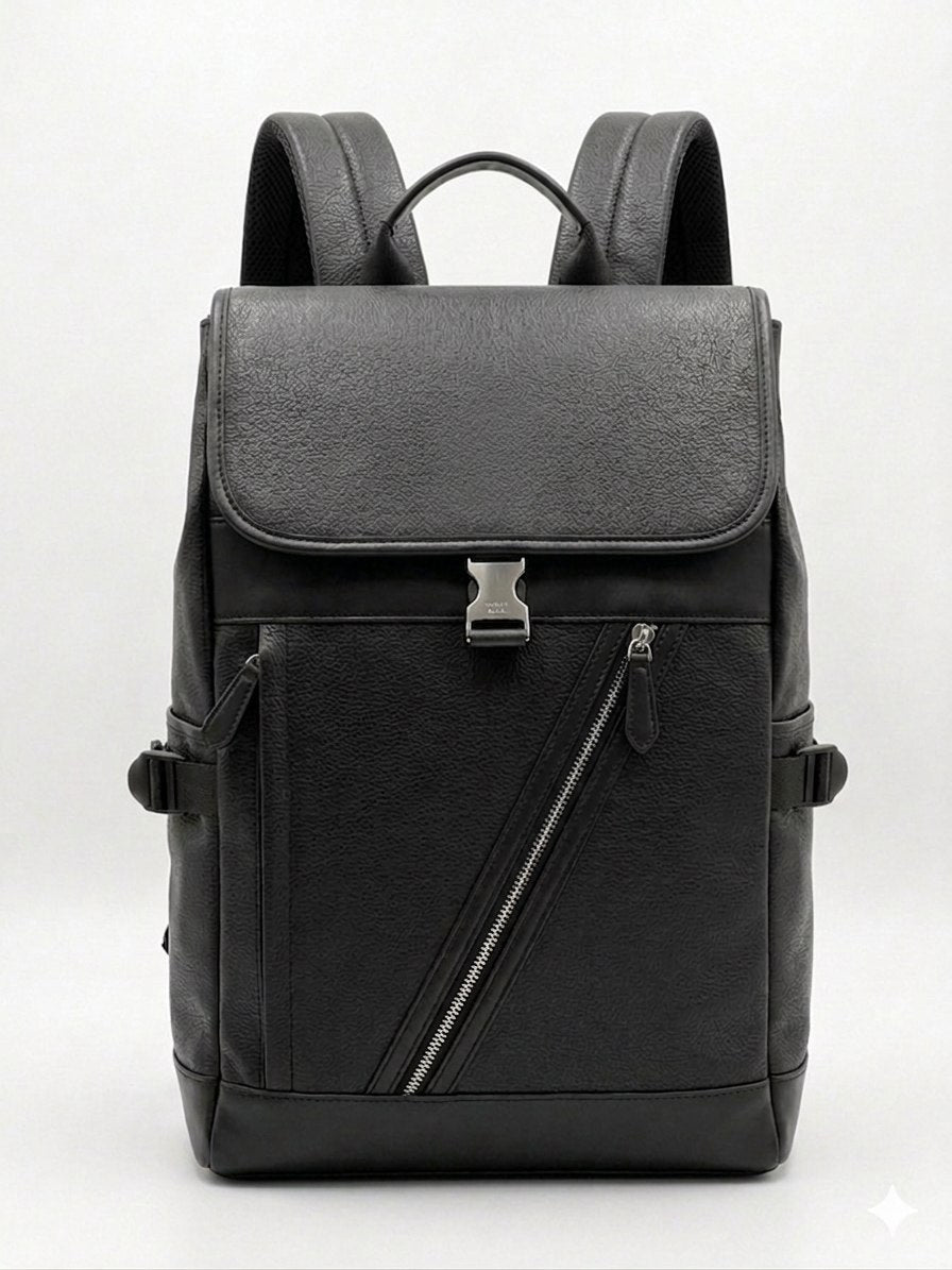 Sac à Dos Élégant Noir en Cuir Synthétique