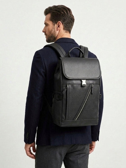 Sac à Dos Élégant Noir en Cuir Synthétique