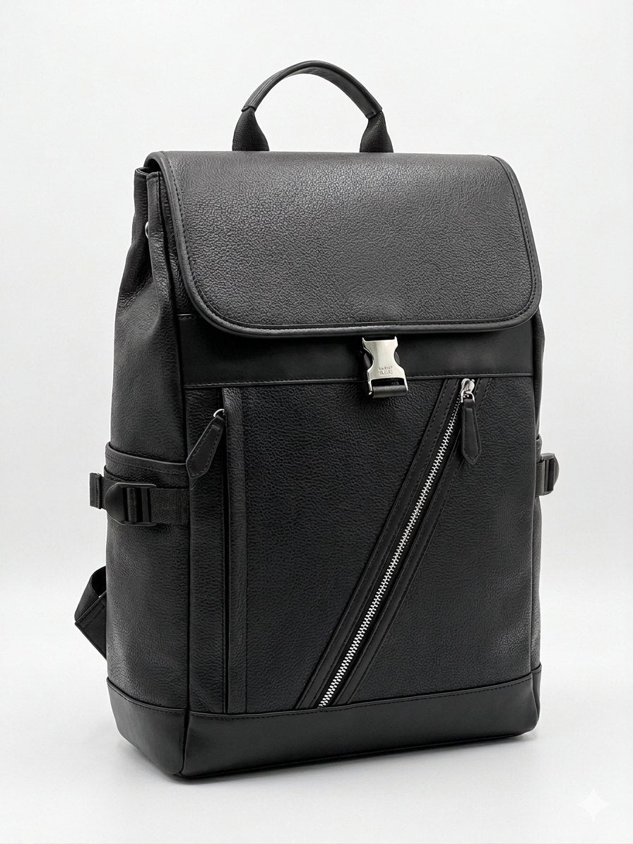 Sac à Dos Élégant Noir en Cuir Synthétique