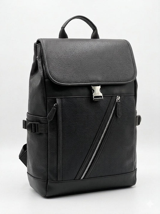 Sac à Dos Élégant Noir en Cuir Synthétique