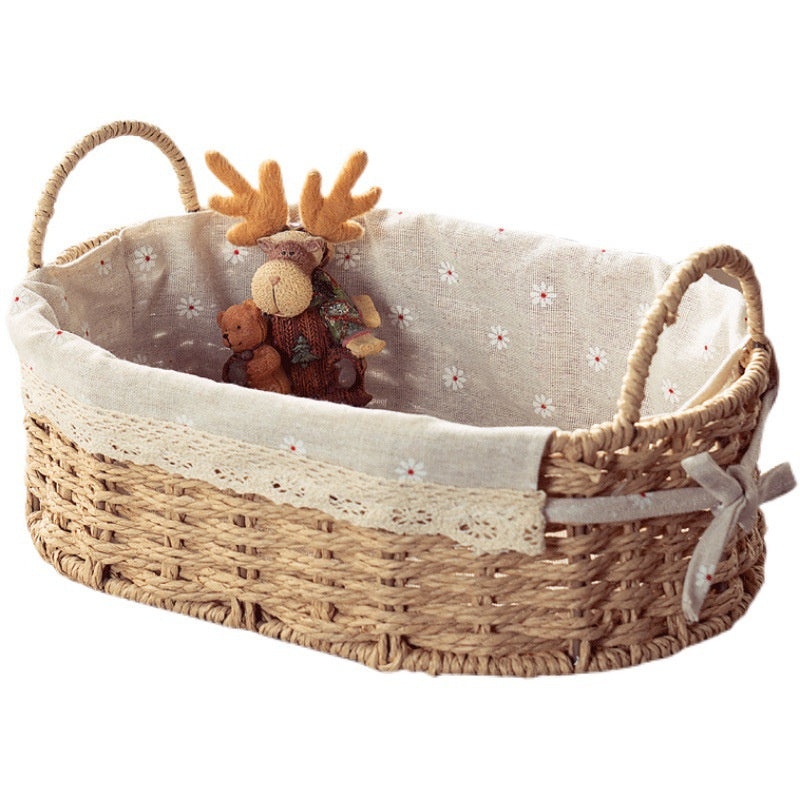 Lot de 2 paniers de rangement en osier tissé à la main