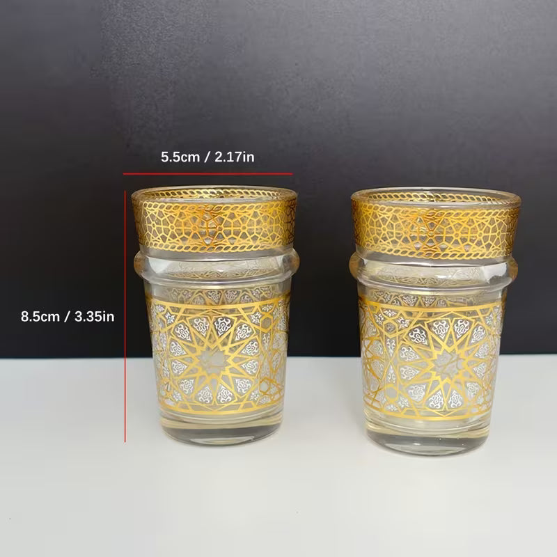 Verres à Thé Marocains Dorés (x12)