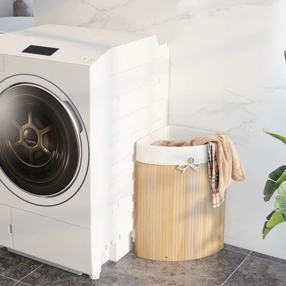 Panier à Linge Sale Pliable en Bambou – Avec Couvercle | Organisation Maison & Buanderie