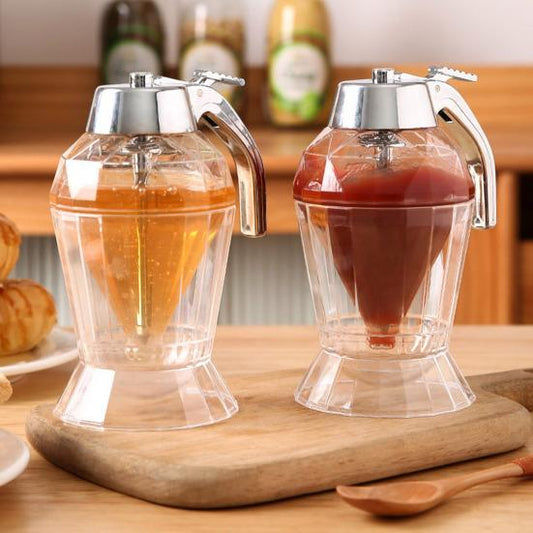 Distributeur de Miel en Forme de Diamant avec Base de Support – Versement Propre et Sans Goutte