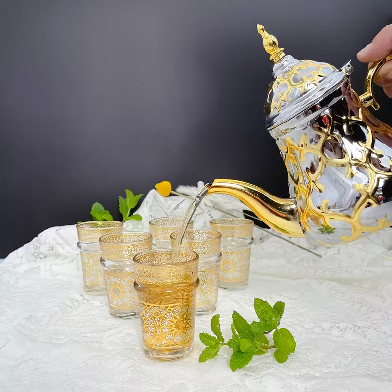 Verres à Thé Marocains Dorés (x12)