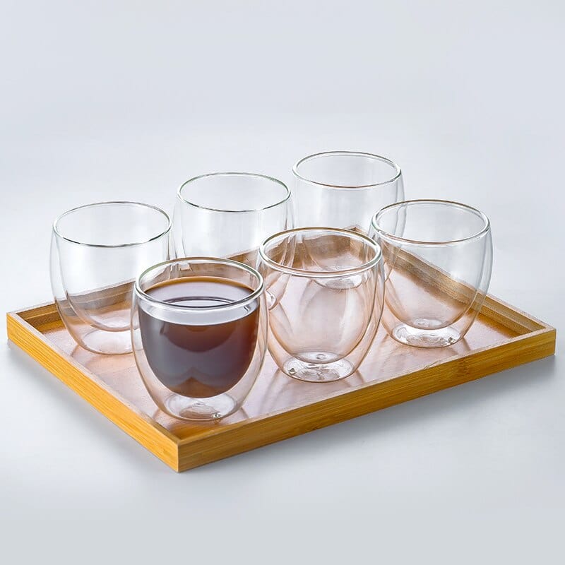 6 Tasse à café  en Verre Double 80 ML