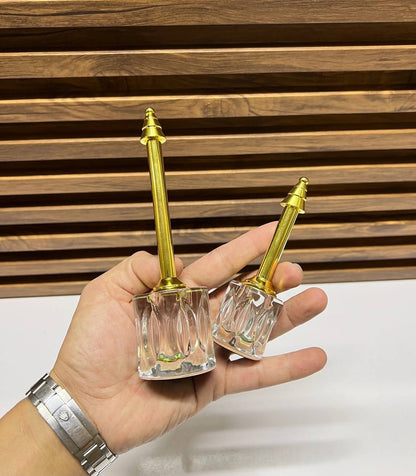 Ensemble de brûleurs d'encens et de décoration en verre et métal doré - Mabkhara