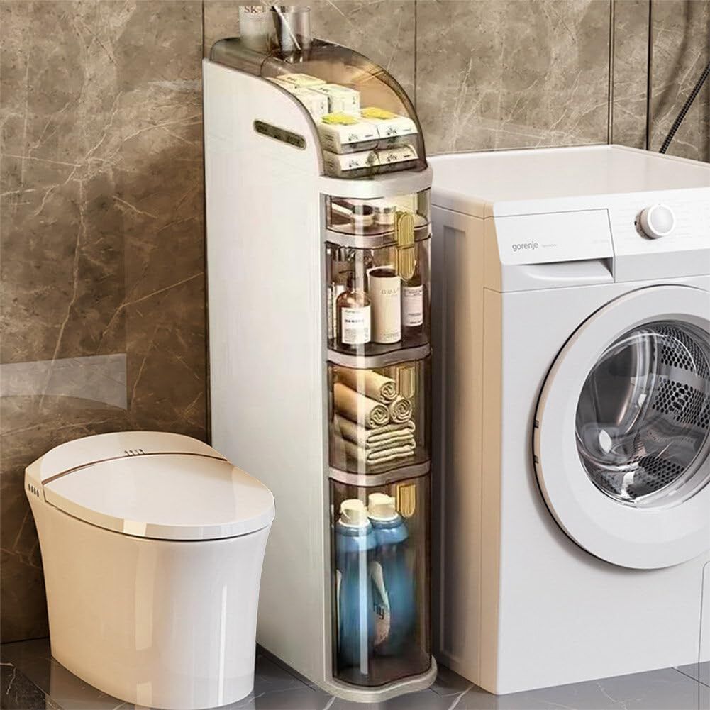 Meuble de Rangement Fin avec Roulettes et Tiroirs Transparents – Organisateur Gain de Place pour Salle de Bain