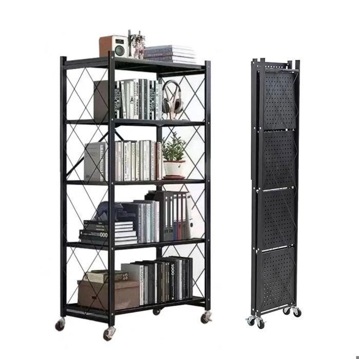 Étagère de rangement à 5 niveaux avec roulettes