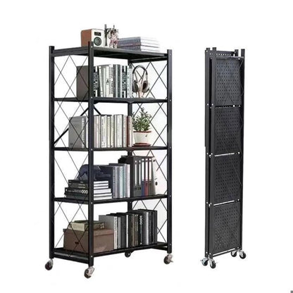 Étagère de rangement à 5 niveaux avec roulettes