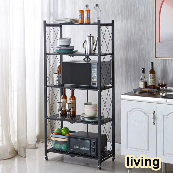 Étagère de rangement à 5 niveaux avec roulettes