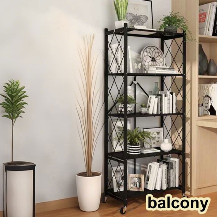 Étagère de rangement à 5 niveaux avec roulettes