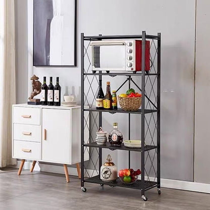 Étagère de rangement à 5 niveaux avec roulettes