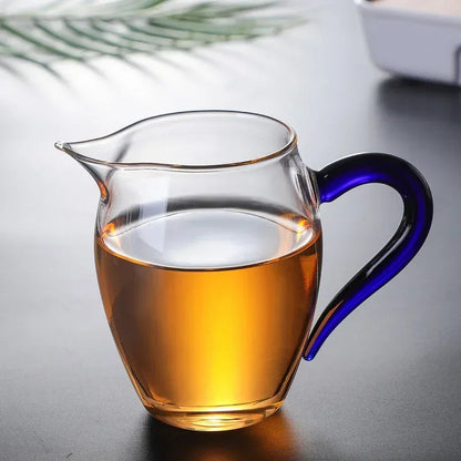 3 Tasse à Thé en Verre Borosilicaté avec Poignée Colorée 350ml