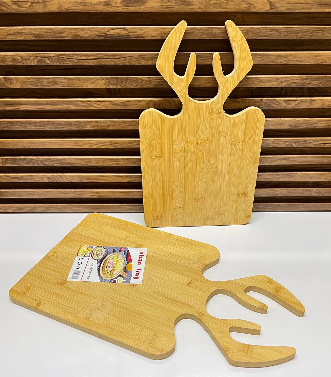 Planche à découper en bambou avec poignée bois de cerf