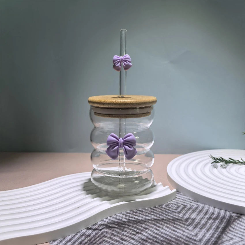6 Tasse en Verre à Bulles Multicolore