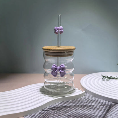 6 Tasse en Verre à Bulles Multicolore