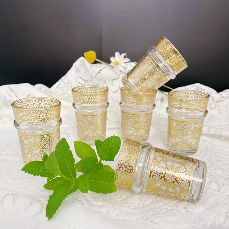 Verres à Thé Marocains Dorés (x12)