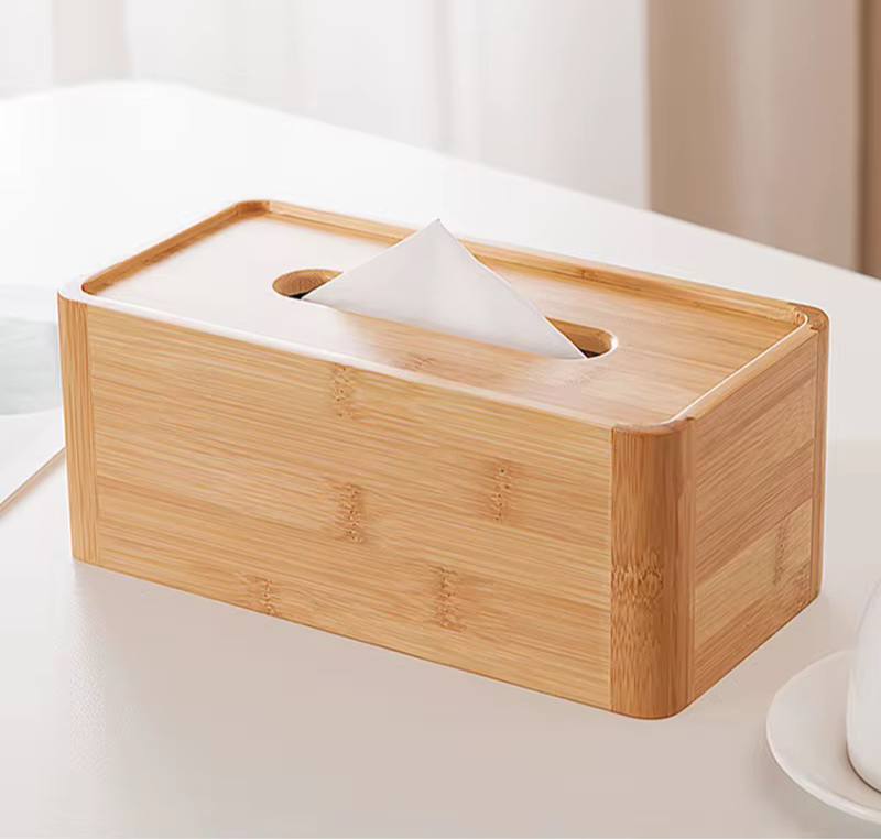 Boîte à mouchoirs en bambou - Design minimaliste et élégant