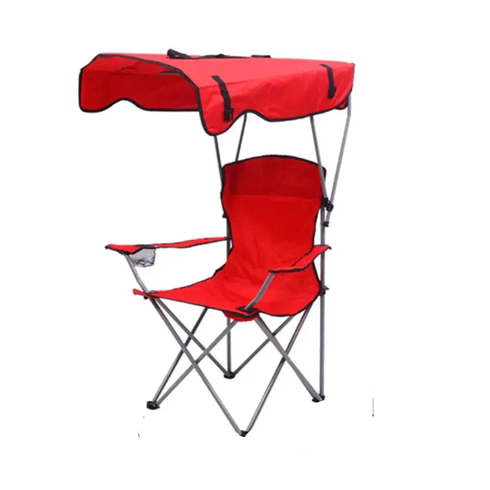 Chaise de Pêche Pliable avec Auvent Intégré – Confort et Protection Solaire
