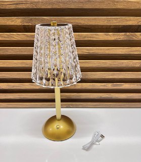 Lampe de Table Rechargeable en Acrylique Effet Cristal - Lumière d'Ambiance Sans Fil
