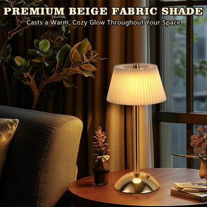 Lampe de Table Sans Fil Rechargeable Dorée – Éclairage LED Moderne et Élégant