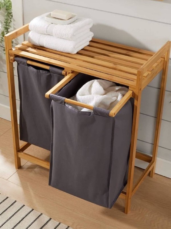 Panier à Linge Walton en Bambou Naturel – Home Source