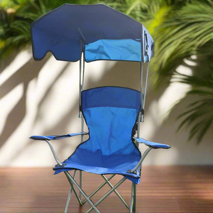 Chaise de Pêche Pliable avec Auvent Intégré – Confort et Protection Solaire