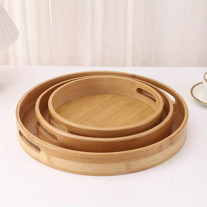 Plateau de Service Rond en Bois