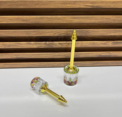 Ensemble de brûleurs d'encens et de décoration en verre et métal doré - Mabkhara