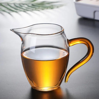 3 Tasse à Thé en Verre Borosilicaté avec Poignée Colorée 350ml